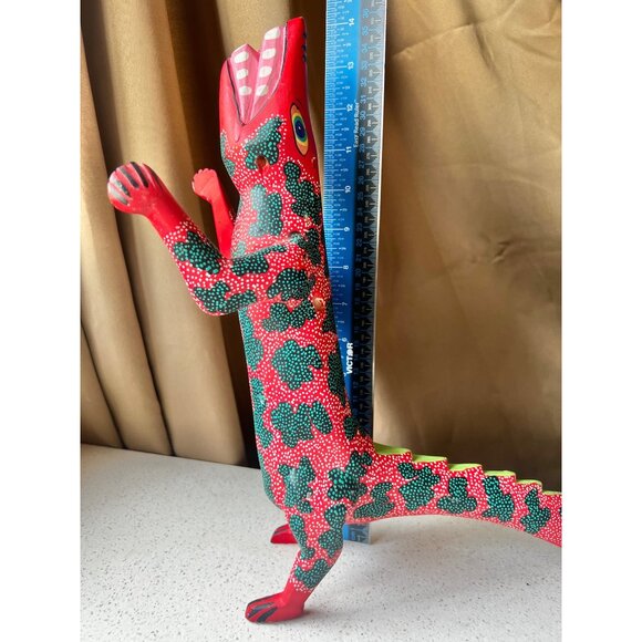 Signed Alebrije Lizard By Francisco Sosa Ojeda Mexico Folk Art Wood Sculpture - Picture 10 of 12